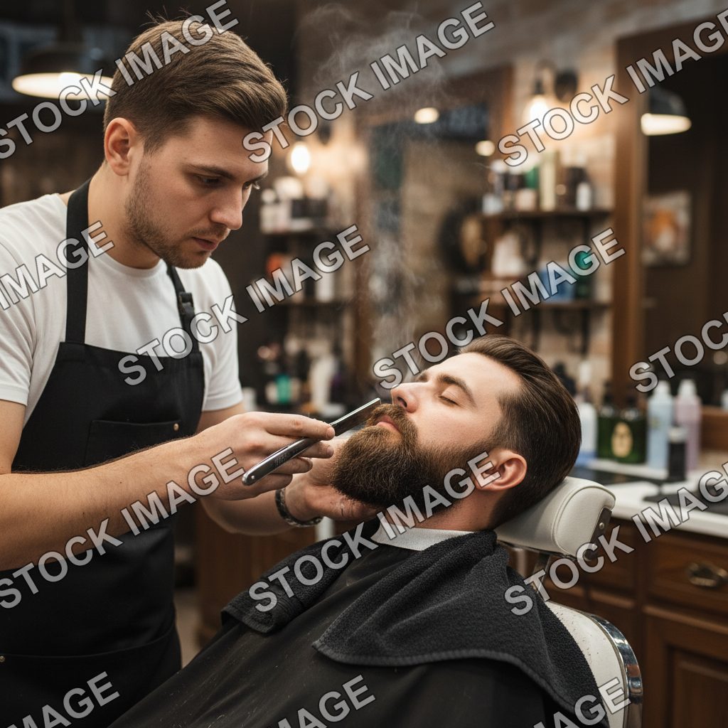 Straight razor and hot towel ready for a shave