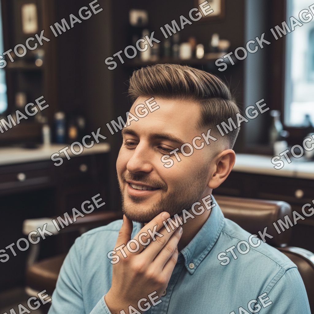 A young client getting a fresh kids cut